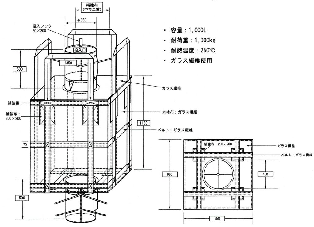 耐熱バッグきんちゃく有り排出口無し(受注生産品)